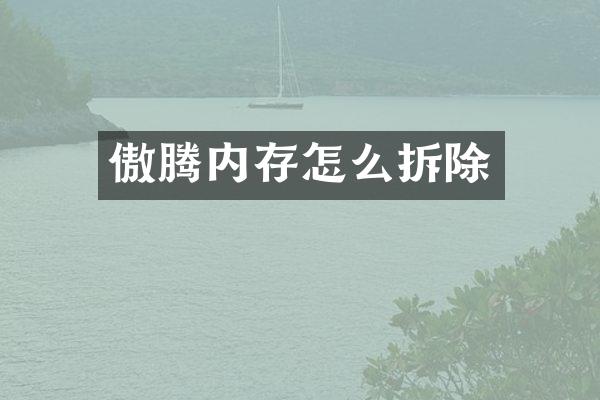 傲腾内存怎么拆除