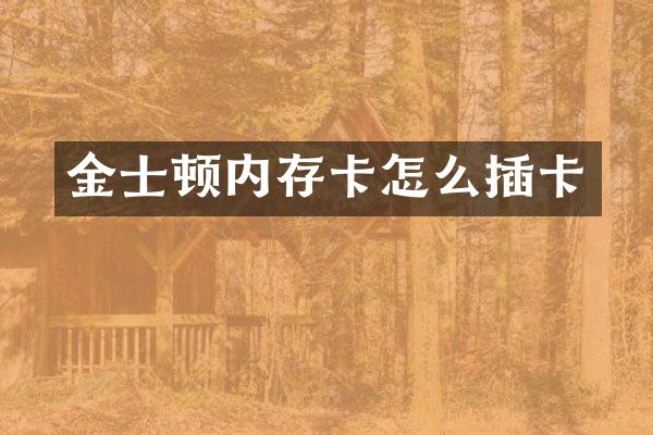 金士顿内存卡怎么插卡