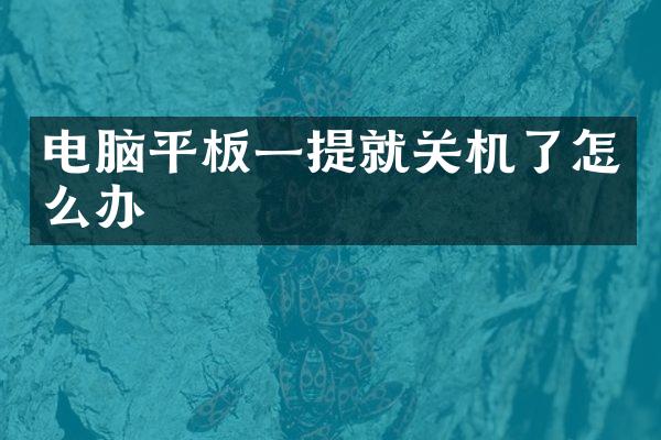 电脑平板一提就关机了怎么办