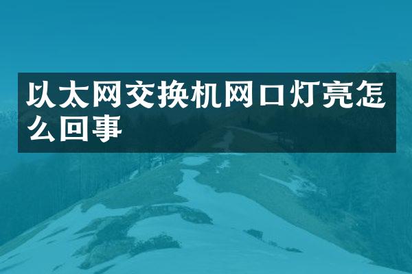 以太网交换机网口灯亮怎么回事