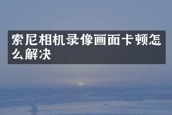 相机录像画面卡顿怎么解决