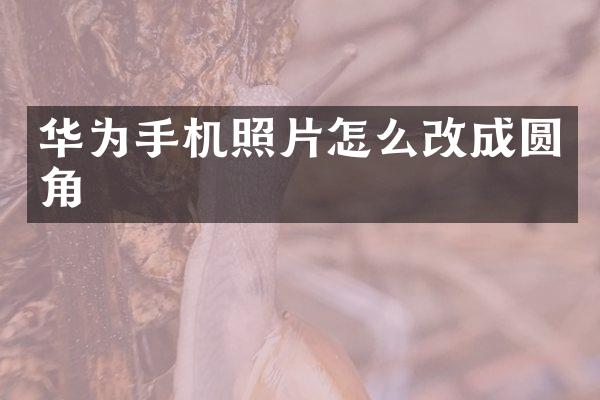 华为手机照片怎么改成圆角