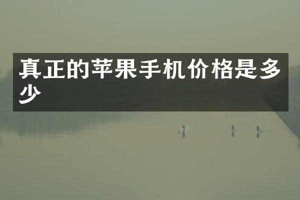 真正的苹果手机价格是多少