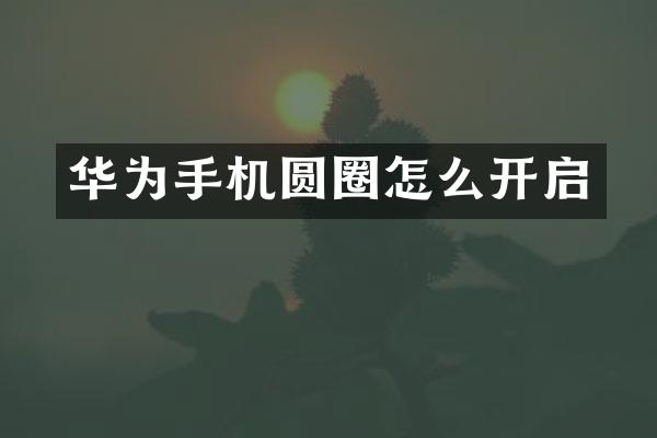 华为手机圆圈怎么开启