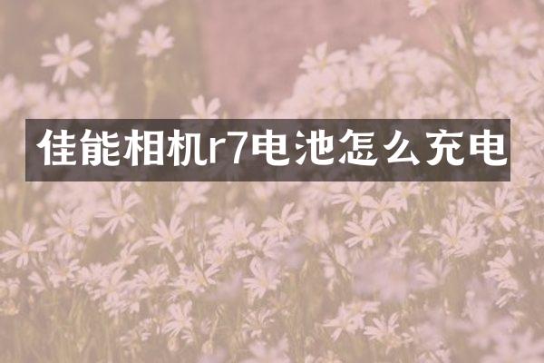 佳能相机r7电池怎么充电