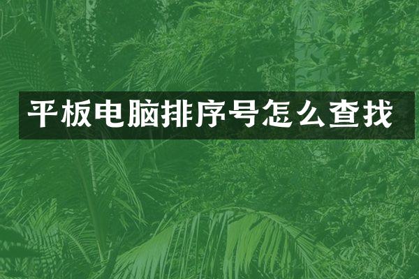 平板电脑排序号怎么查找