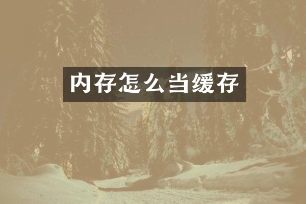 内存怎么当缓存