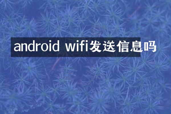 android wifi发送信息吗