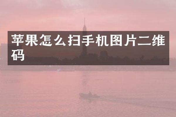 苹果怎么扫手机图片二维码