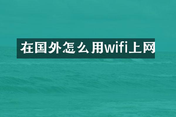 在国外怎么用wifi上网