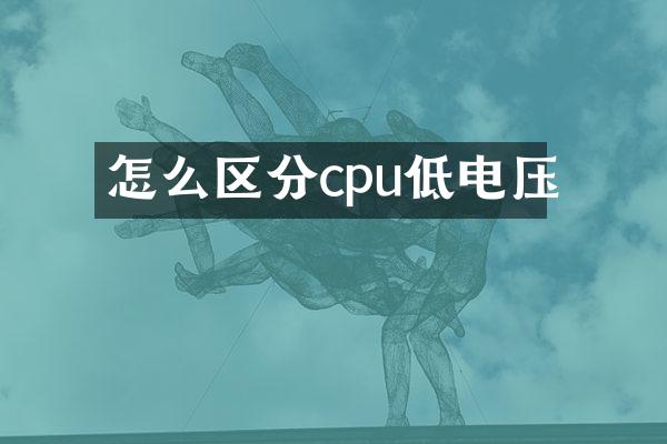 怎么区分cpu低电压