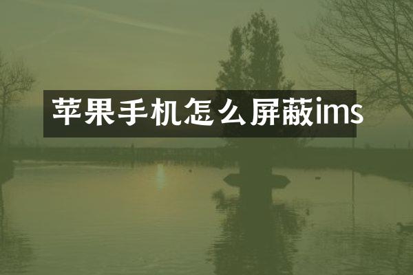 苹果手机怎么屏蔽ims