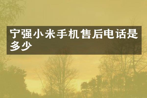 宁强小米手机售后电话是多少