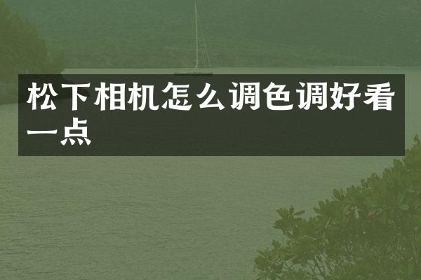 相机怎么调色调好看一点