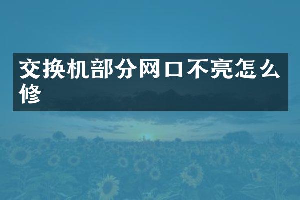 交换机部分网口不亮怎么修