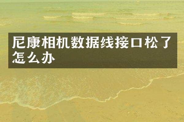 尼康相机数据线接口松了怎么办