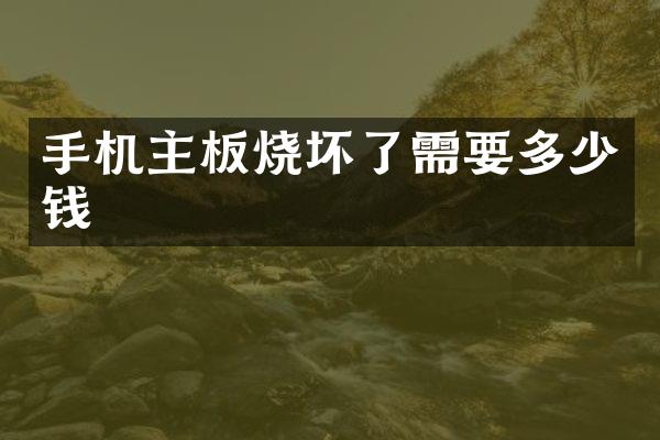 手机主板烧坏了需要多少钱