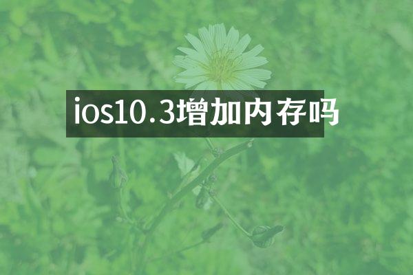 ios10.3增加内存吗