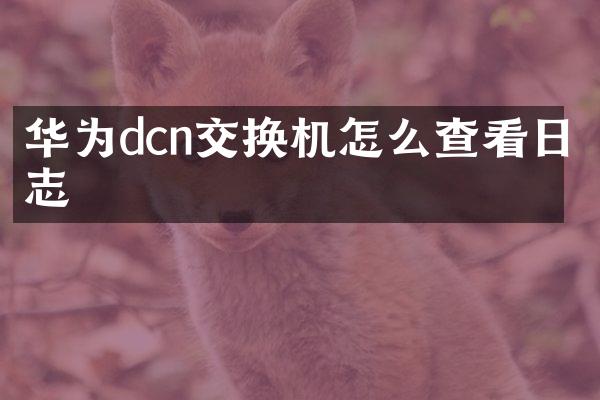 华为dcn交换机怎么查看日志