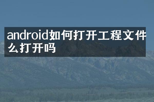 android如何打开工程文件怎么打开吗