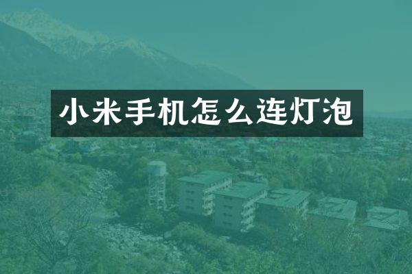 小米手机怎么连灯泡