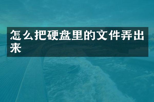 怎么把硬盘里的文件弄出来