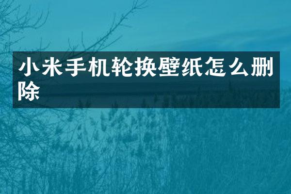 小米手机轮换壁纸怎么删除