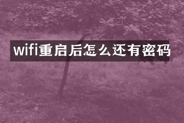 wifi重启后怎么还有密码