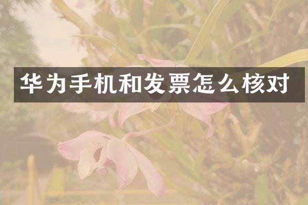 华为手机和发票怎么核对