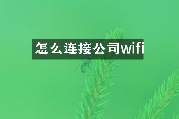怎么连接公司wifi