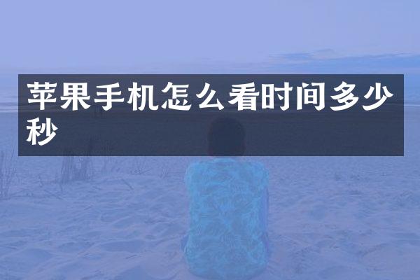 苹果手机怎么看时间多少秒