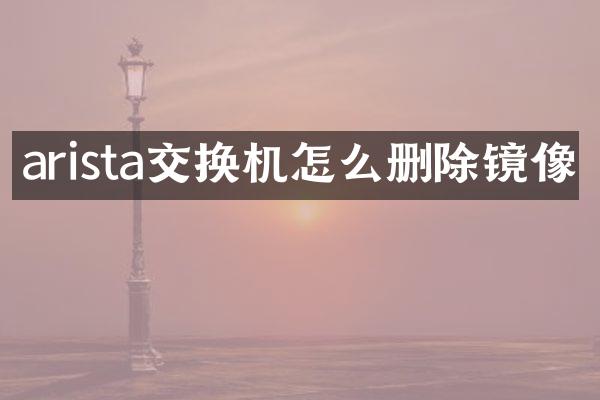 arista交换机怎么删除镜像