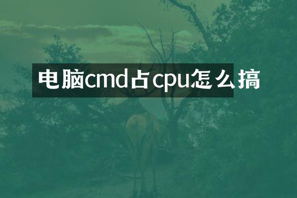 电脑cmd占cpu怎么搞