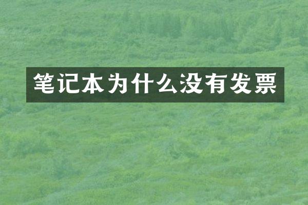 笔记本为什么没有发票