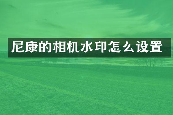 尼康的相机水印怎么设置