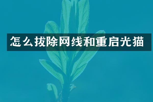 怎么拔除网线和重启光猫