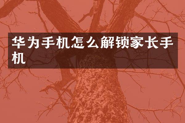 华为手机怎么解锁家长手机