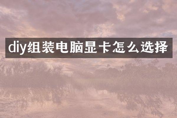 diy组装电脑显卡怎么选择