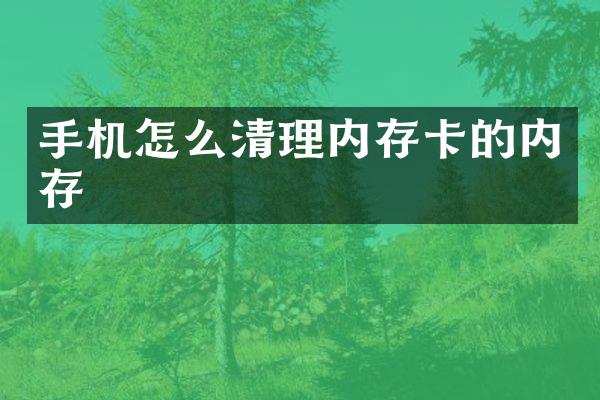 手机怎么清理内存卡的内存