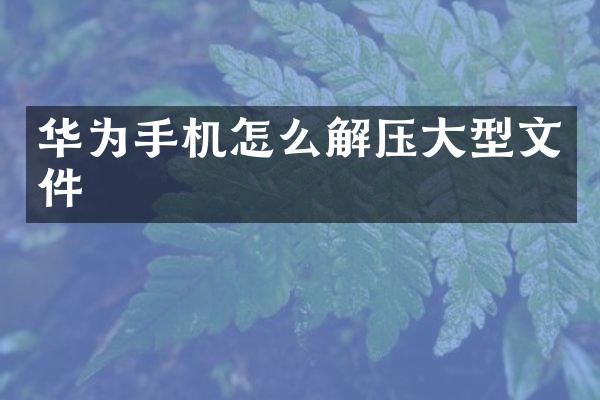 华为手机怎么解压大型文件