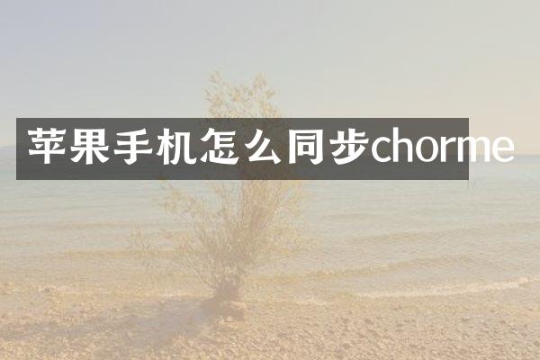 苹果手机怎么同步chorme
