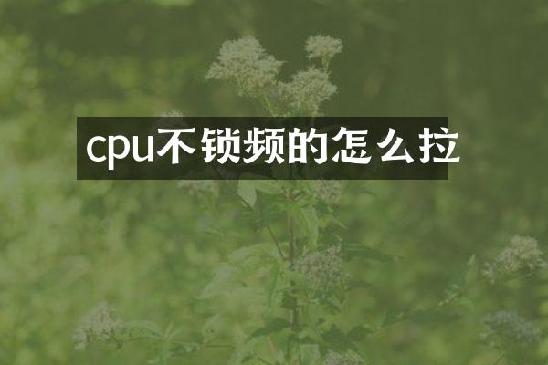 cpu不锁频的怎么拉