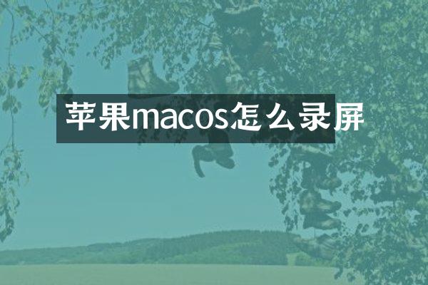 苹果macos怎么录屏