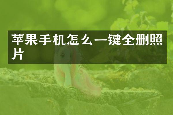 苹果手机怎么一键全删照片