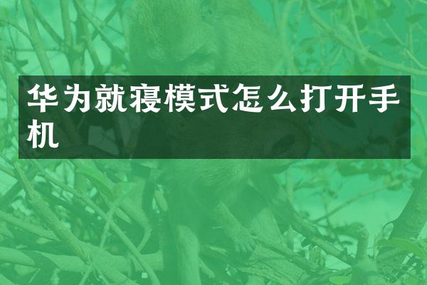 华为就寝模式怎么打开手机