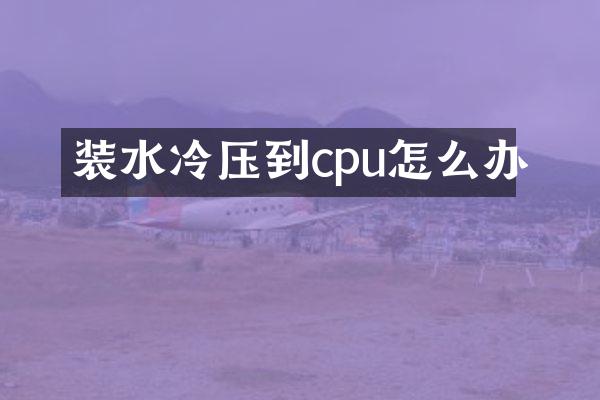 装水冷压到cpu怎么办