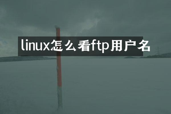 linux怎么看ftp用户名