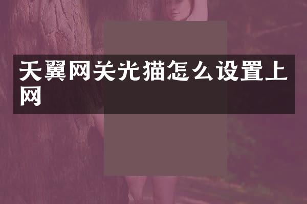 天翼网关光猫怎么设置上网