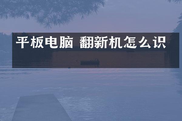 平板电脑 翻新机怎么识别