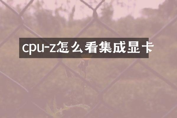 cpu-z怎么看集成显卡